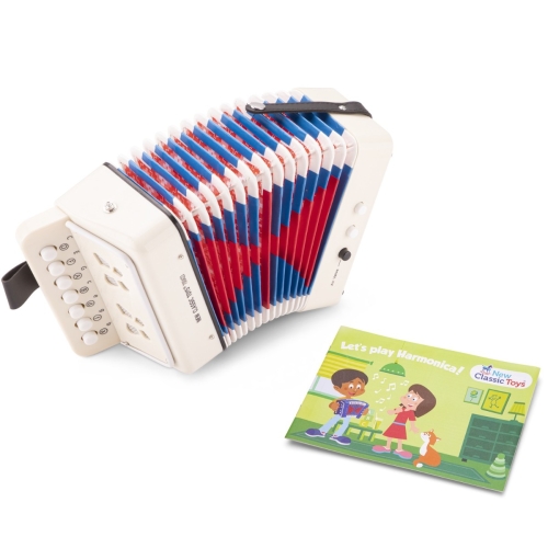 New Classic Toys Accordion with music booklet White
