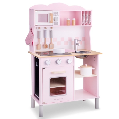 New Classic Toys Modern Children's Kitchen with Electric Cooktop Pink (Cuisine moderne pour enfants avec table de cuisson électrique)