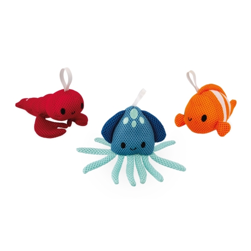 Janod Bath toys Set de 3 éponges Bathing Friends Sea Foam