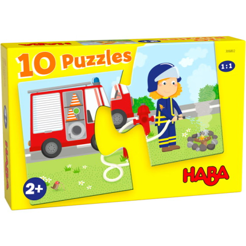 Haba 10 puzzles Véhicules auxiliaires