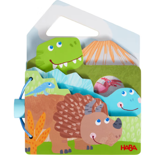 Haba Livre de bébé en bois Dino's