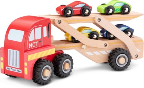 Nouveau Classic Toys Transporteur de voitures avec 4 véhicules