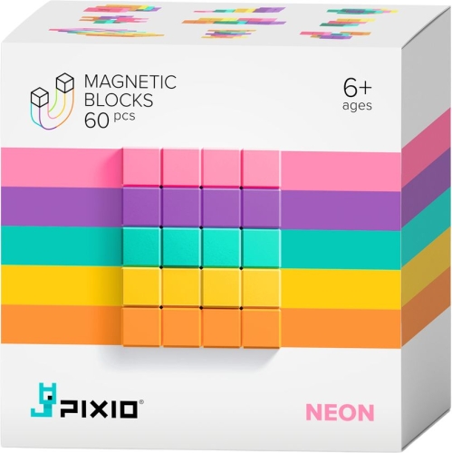 Pixio Jouet magnétique abstrait néon 60 pièces