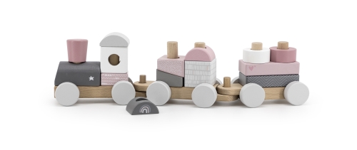 Label Label Blocs d'empilage Train Rose