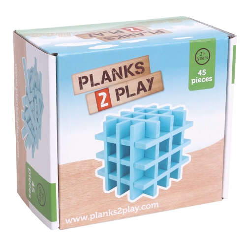 Planks2Play Planches de bois 45 pièces bleu clair