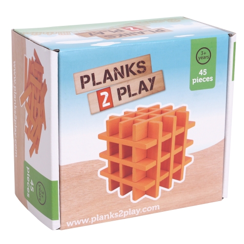 Planks2Play Planches de bois 45 pièces orange