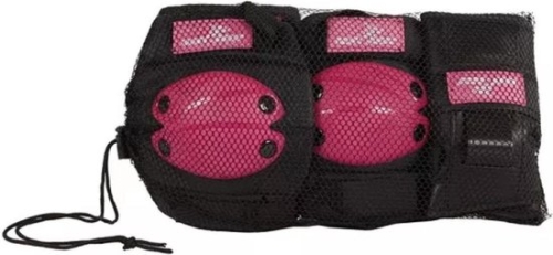 Street Runner Skate Kit de protection 6 pièces Noir /Rose S