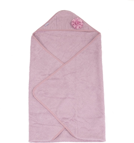 BoJungle Serviette de bain Fleur rose Eco éponge