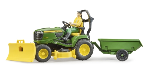 Bruder John Deere Tondeuse autoportée avec remorque