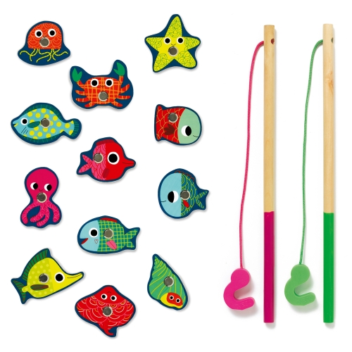 Djeco jeu de pêche magnétique poisson coloré