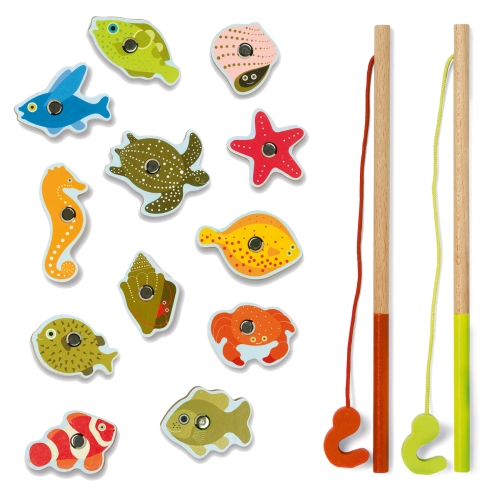 Djeco jeu de pêche magnétique poissons tropicaux