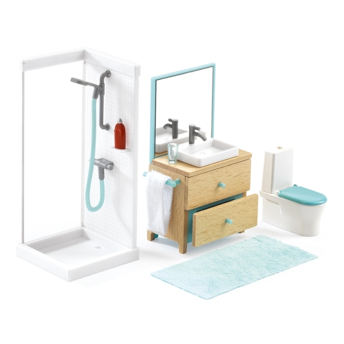 Djeco Ensemble de salle de bain maison de poupée