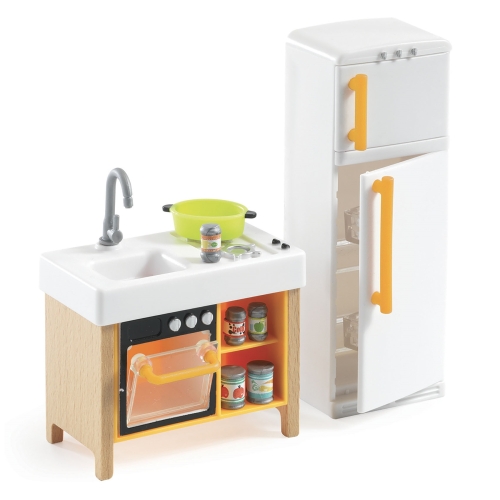 Djeco Ensemble de cuisine compact maison de poupée