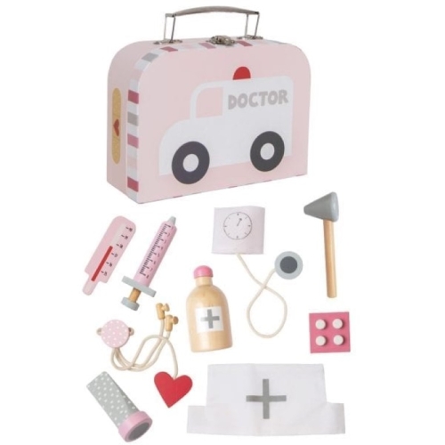 Valise de docteur en bois Jabadabado, rose