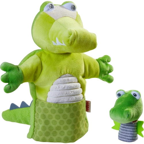 Haba Crocodile de marionnette à main avec bébé