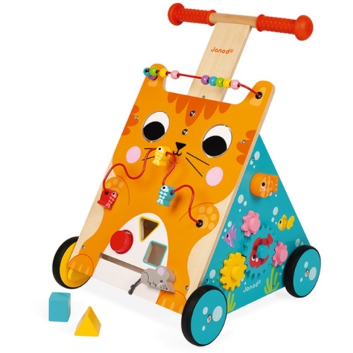 Janod Push chariot avec activités Cat