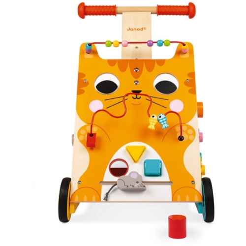 Janod Push chariot avec activités Cat