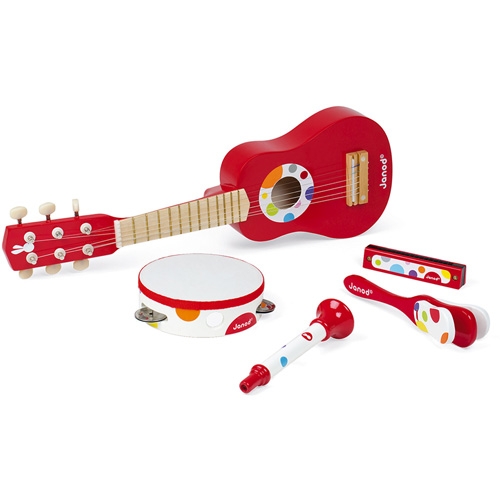 Janod Instruments de musique confettis rouge