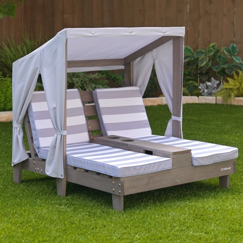 Kidkraft Salon d'extérieur 2 personnes avec porte-gobelets gris