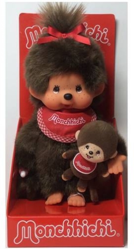 Monchichi fille 20cm avec mini Monchhichi