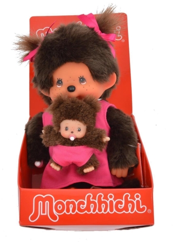 Monchichi mère avec bébé rose