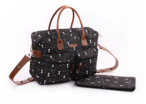 Sac de garderie Kidzroom Black and White Bows Black