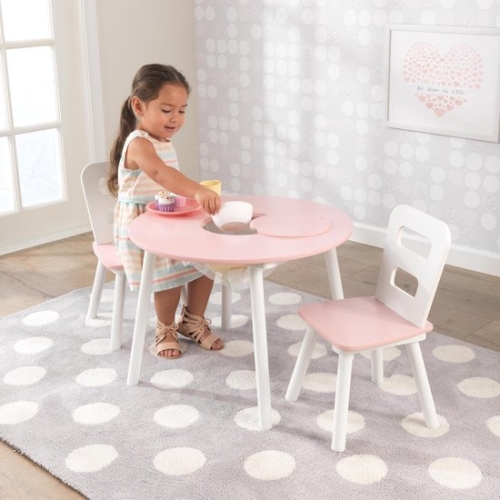 Table ronde Kidkraft avec 2 chaises Rose