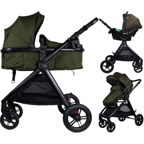 Ding Buggy 3-en-1 Liam noir/vert forêt