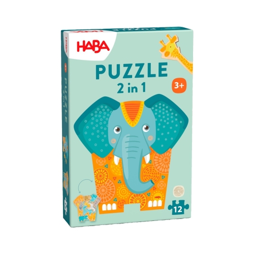 Haba Puzzle en bois 2 en 1 Eléphant
