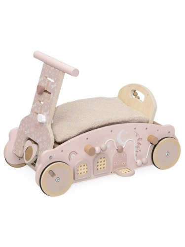 Étiquette Étiquette 3-en-1 Marcheur en bois rose