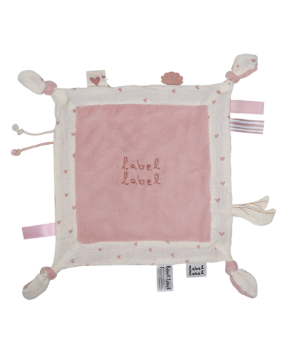 Doudou Label Label Pink Hearts