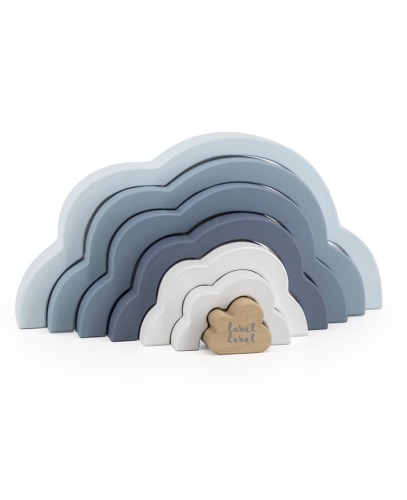 Label Label arc-en-ciel puzzle nuage bleu