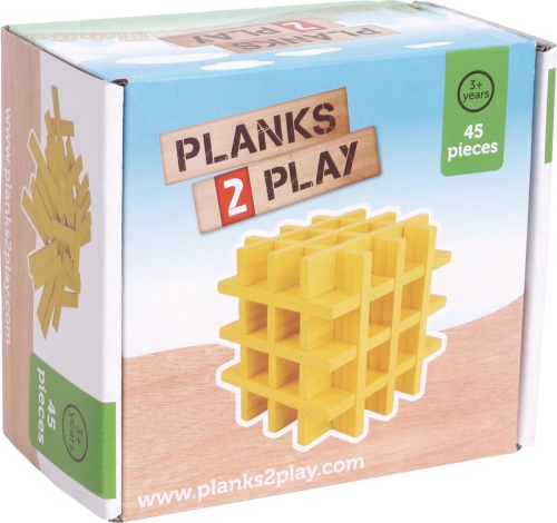Planks2Play Planches de bois 45 pièces jaune