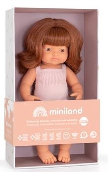 Miniland Poupée bébé cheveux rouges 38 cm 