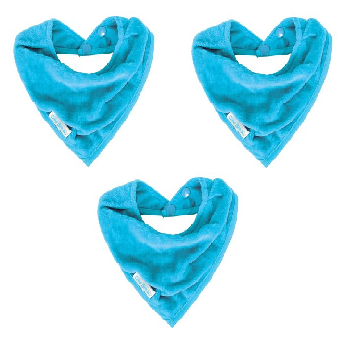 Bavoirs en bandana Silly Billyz Aqua 3 pièces