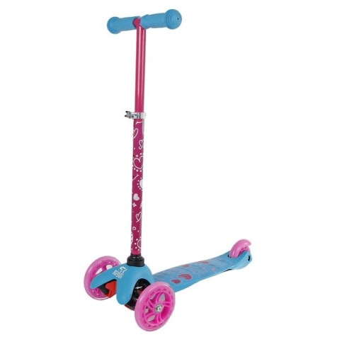 Street Rider 3 Wheel Step avec guidon ajustable Rose