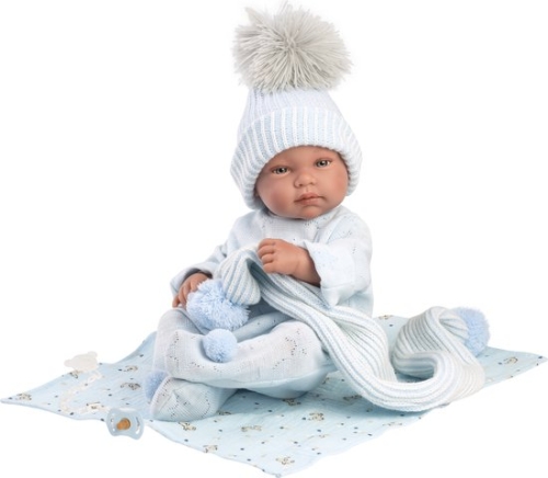 Llorens Baby Doll Tino Blue avec serviette 43 cm