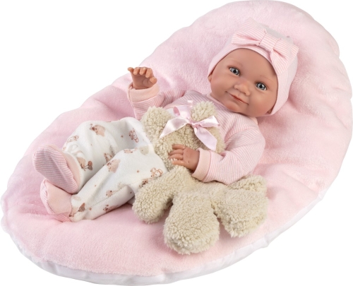 Llorens Baby Doll Nica Pink with Pillow and Cuddle 40 cm