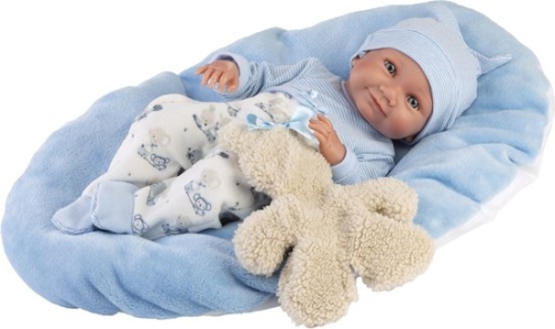 Llorens Baby Doll Nico Blue avec oreiller et câlin 40 cm