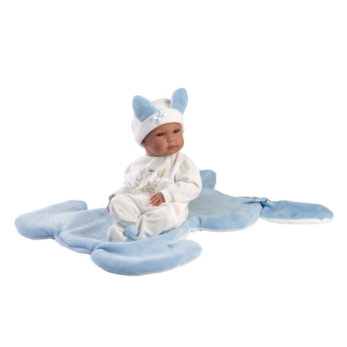 Llorens Baby Doll Bimbo Blue with Rabbit Pillow 35 cm