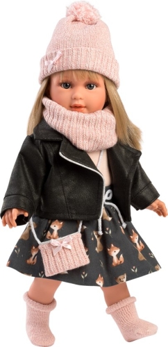 Llorens Soft Body Doll Carla Black Jacket 40 cm