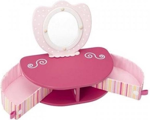 Wonderworld Maquillage en bois avec table tournante rose